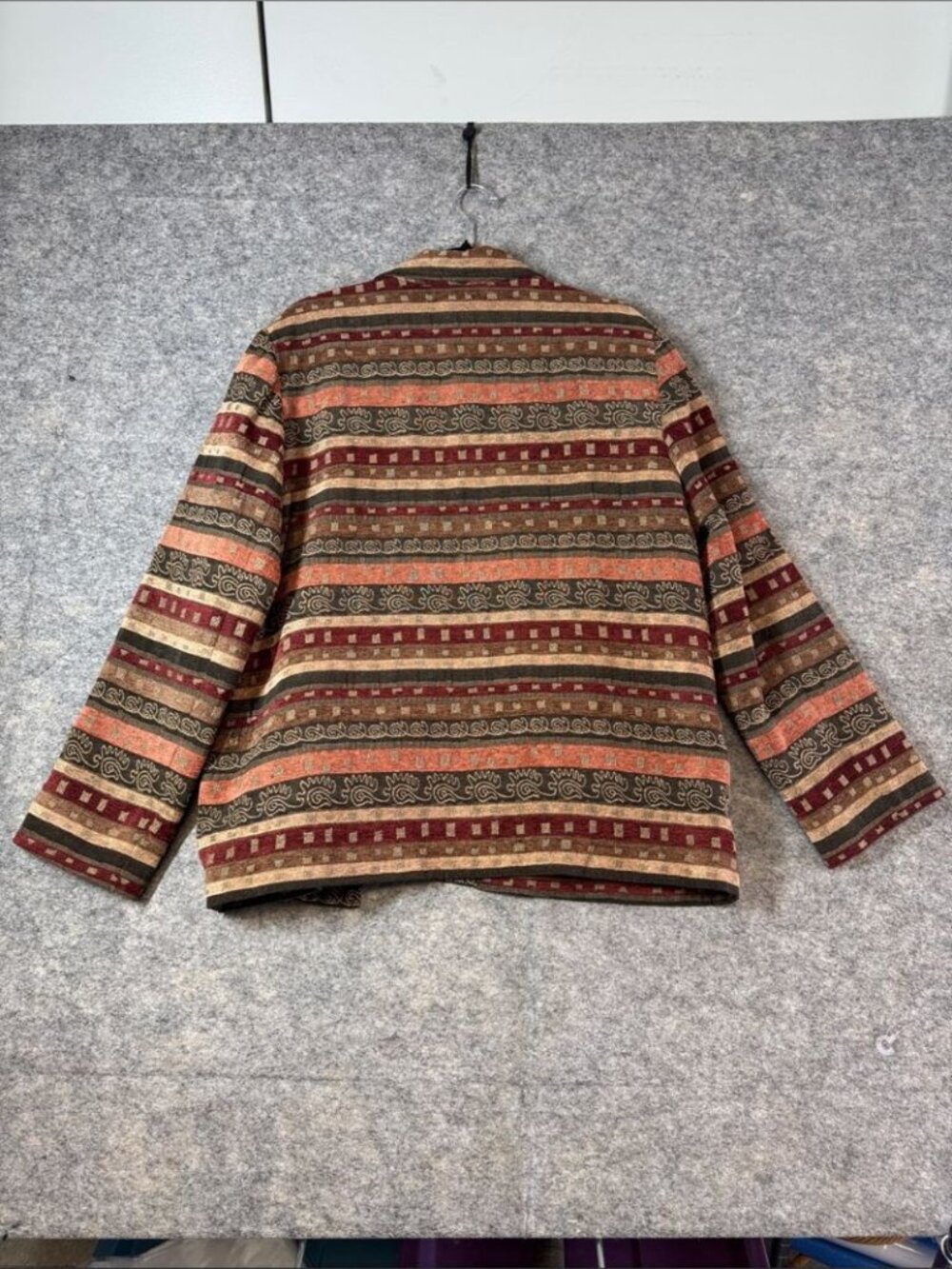 Alfred Dunner Tapestry Jacket Stripe Boho Southwestern Size 18 Chic Festival - Picture 13 of 16